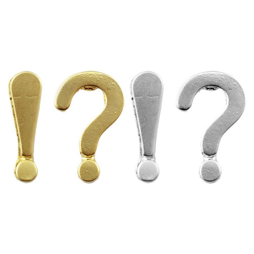 Stud earring punctuation marks silver & gold
