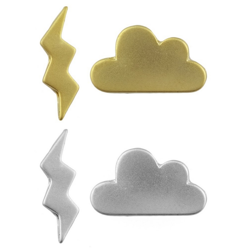 Stud earring weather report silver & gold