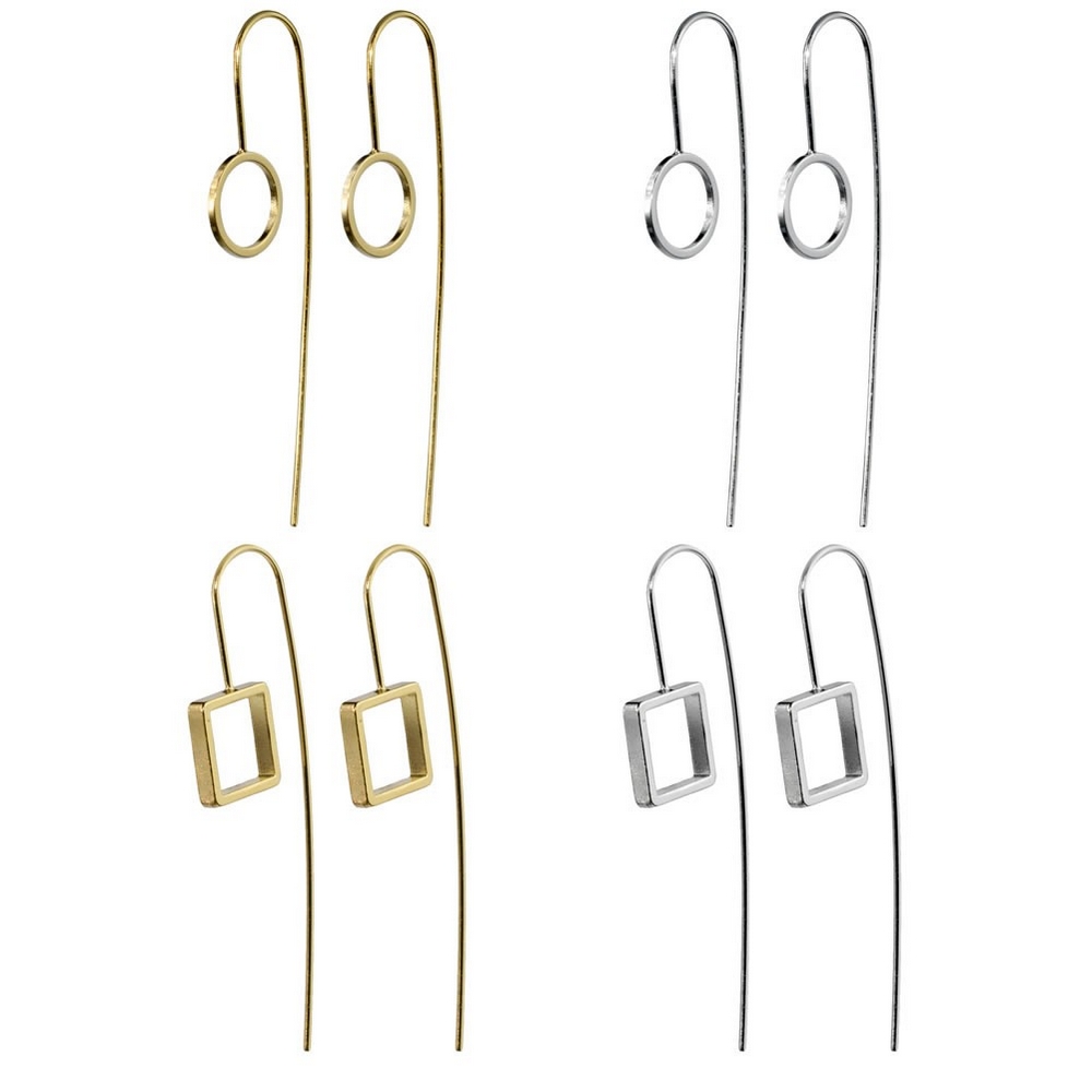 Drop earring geometric tail