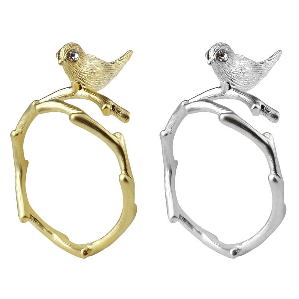 Ring bird silver & gold