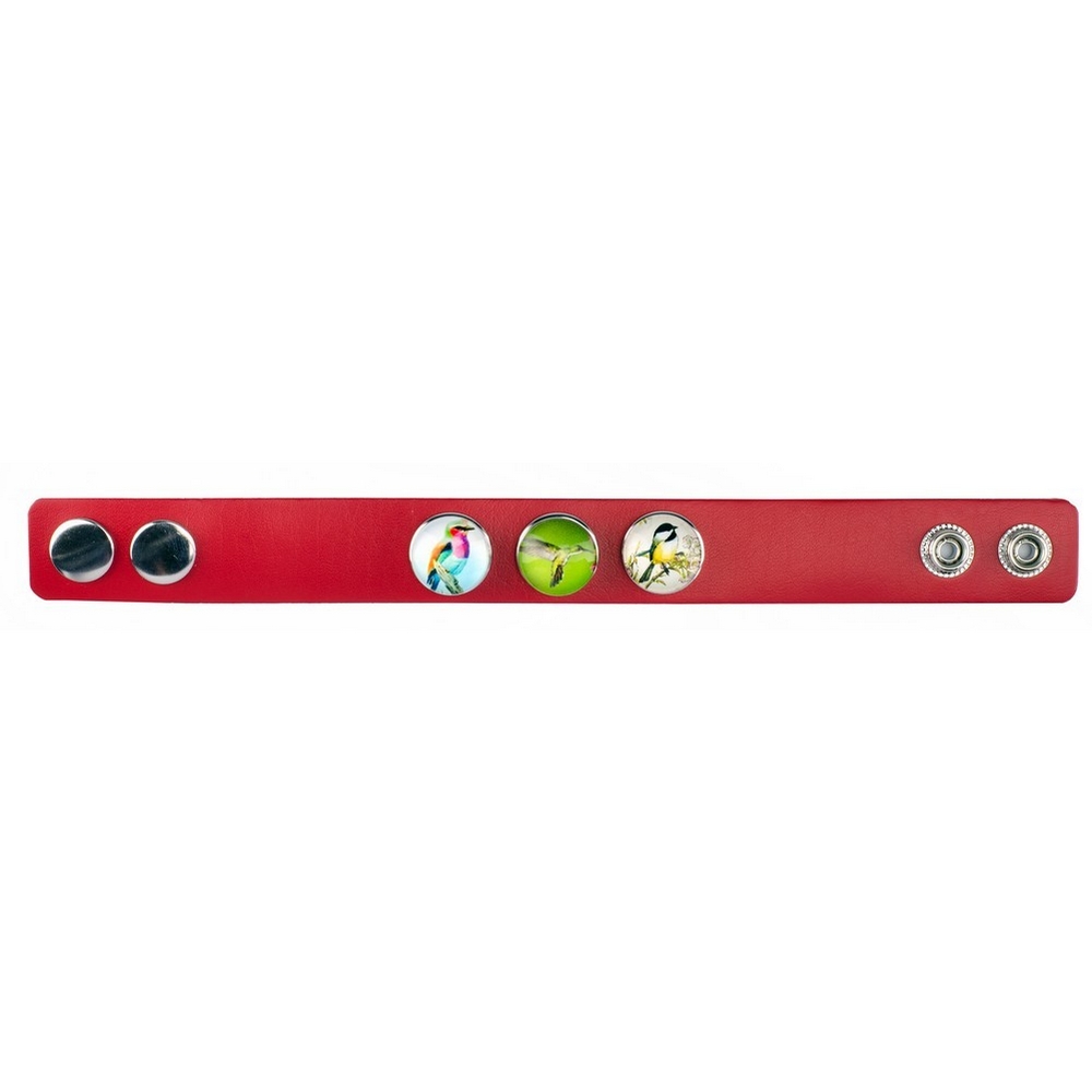 Bracelet 3 press stud birds