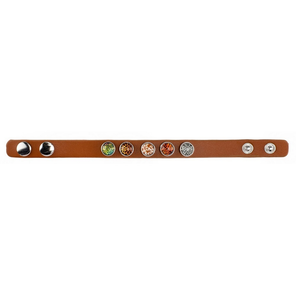 Bracelet 5 press stud animal print