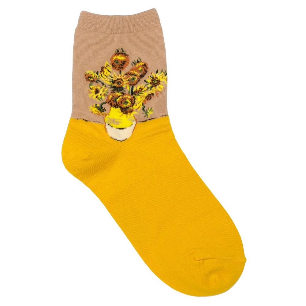 Socks cotton & spandex inspired by Van Gogh Sunflowers yellow