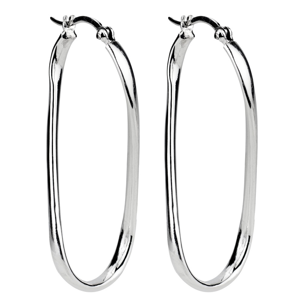 Hoop earring 925 silver hinged dropping twist loop