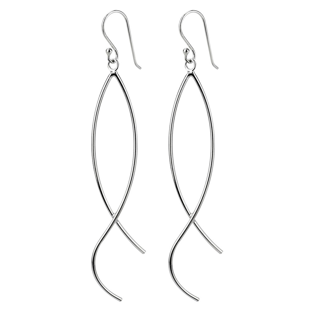 Drop earring 925 silver double fluid strands