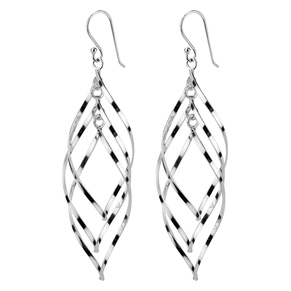 Drop earring 925 silver treble large twisted
