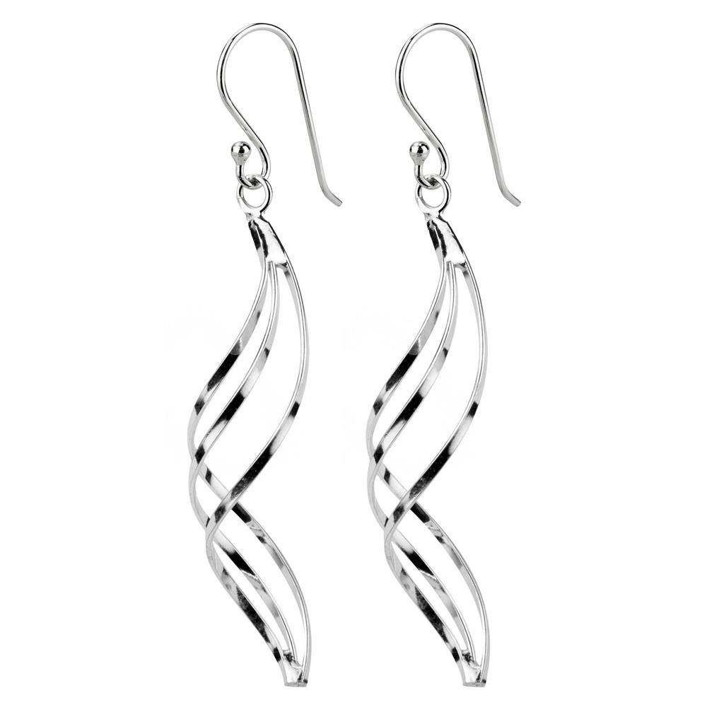 Drop earring 925 silver criss cross twisted