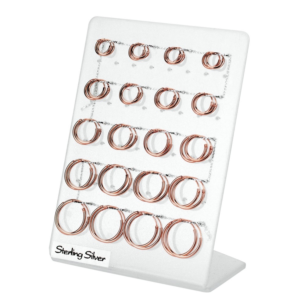 Hoop earring 925 silver hinged 1.2mm thick and plated gold