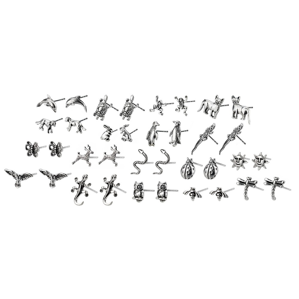 Stud earring 925 silver animals silver