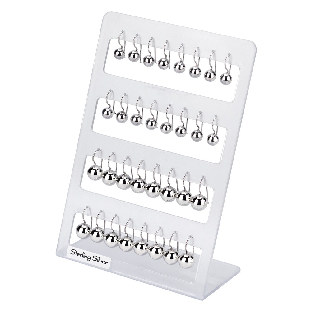 Drop earring 925 silver fixed ball