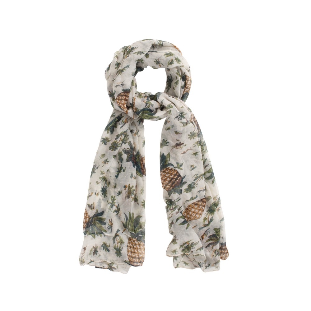 Scarf retro pineapple cream