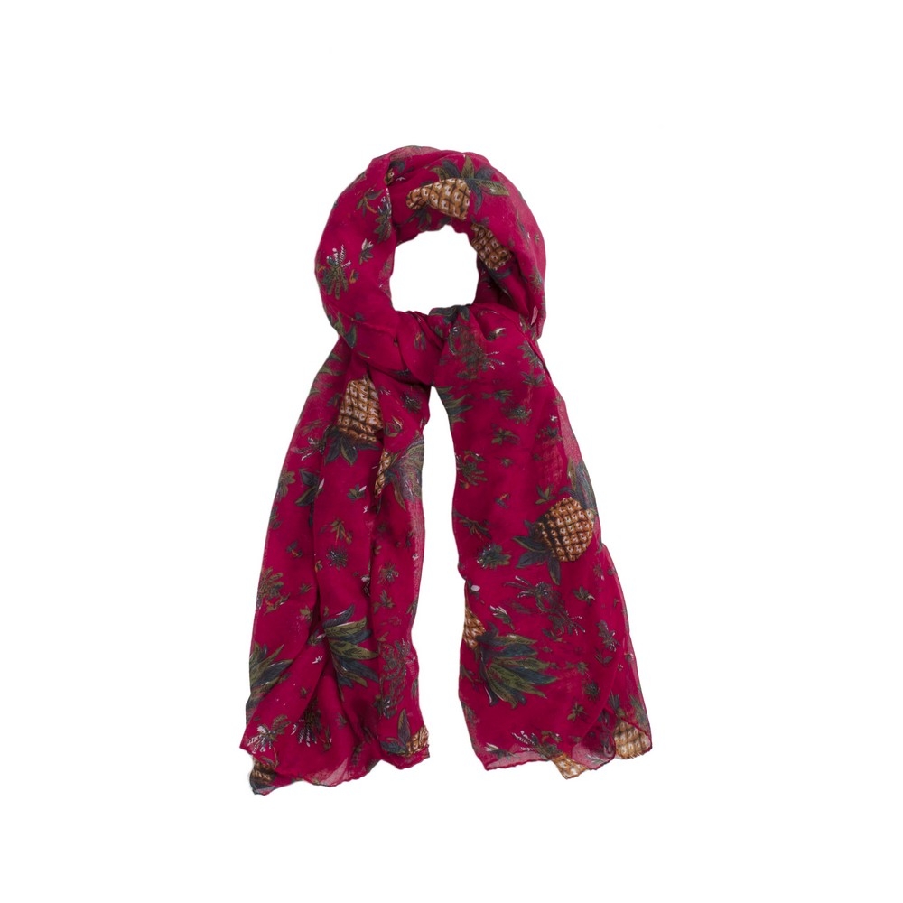 Scarf retro pineapple red