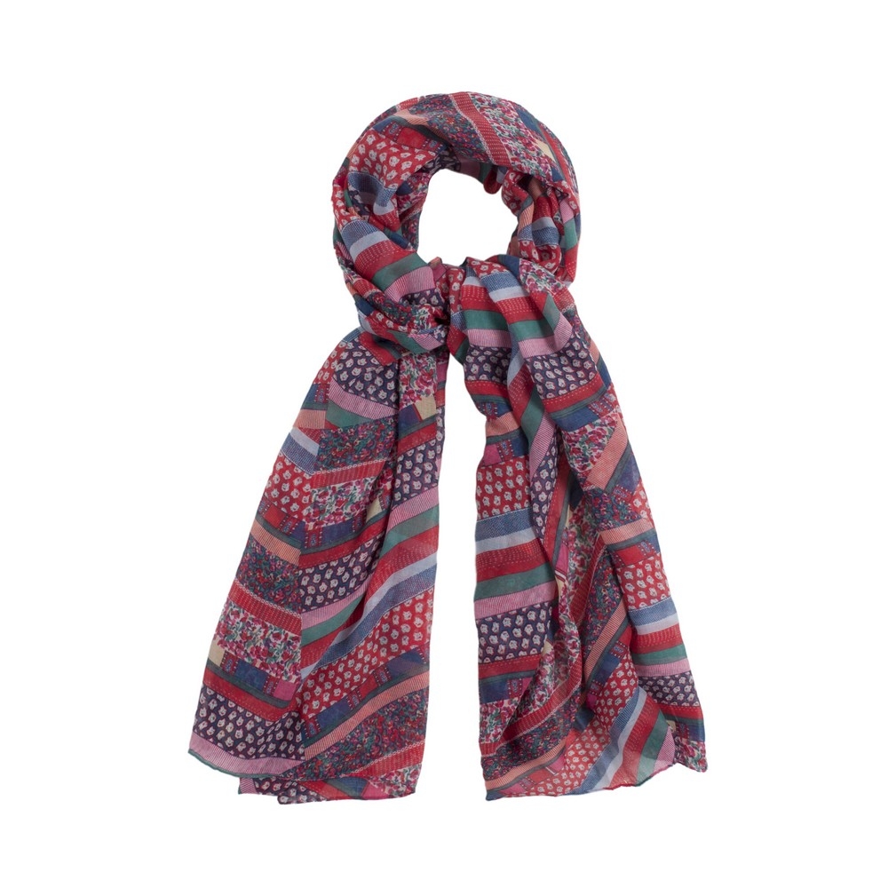 Scarf patchwork print red