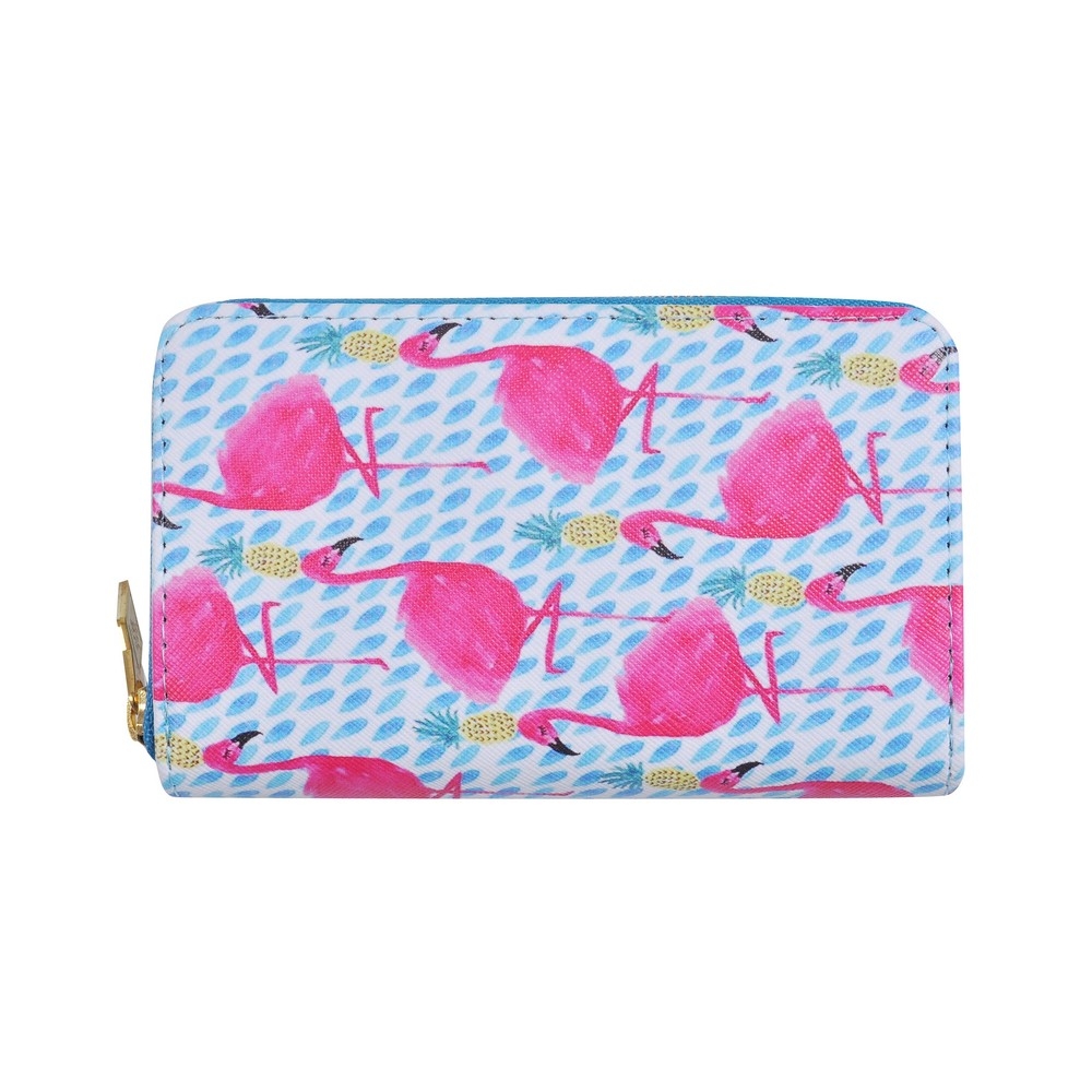 Zip wallet flamingo & pineapple