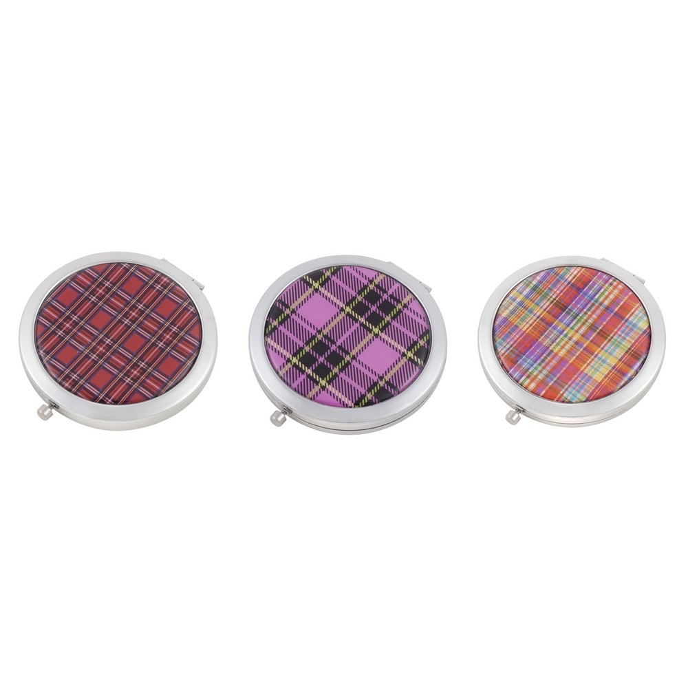 Compact mirror tartan multicoloured