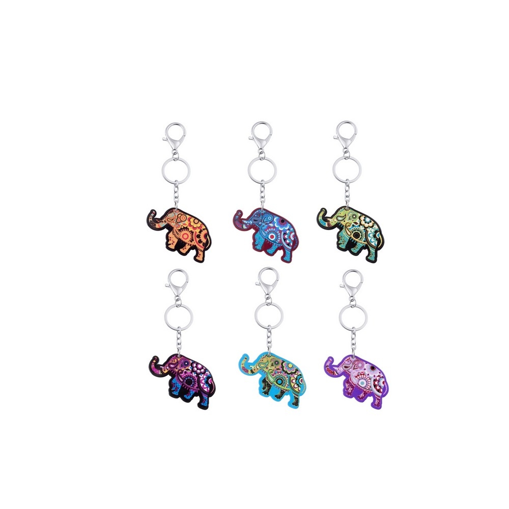 Keyring enamel exotic elephant
