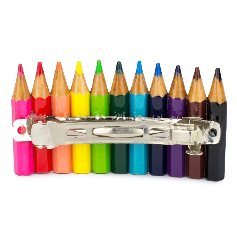 Hairwear wood barrette rainbow pencil multicoloured - Image 2