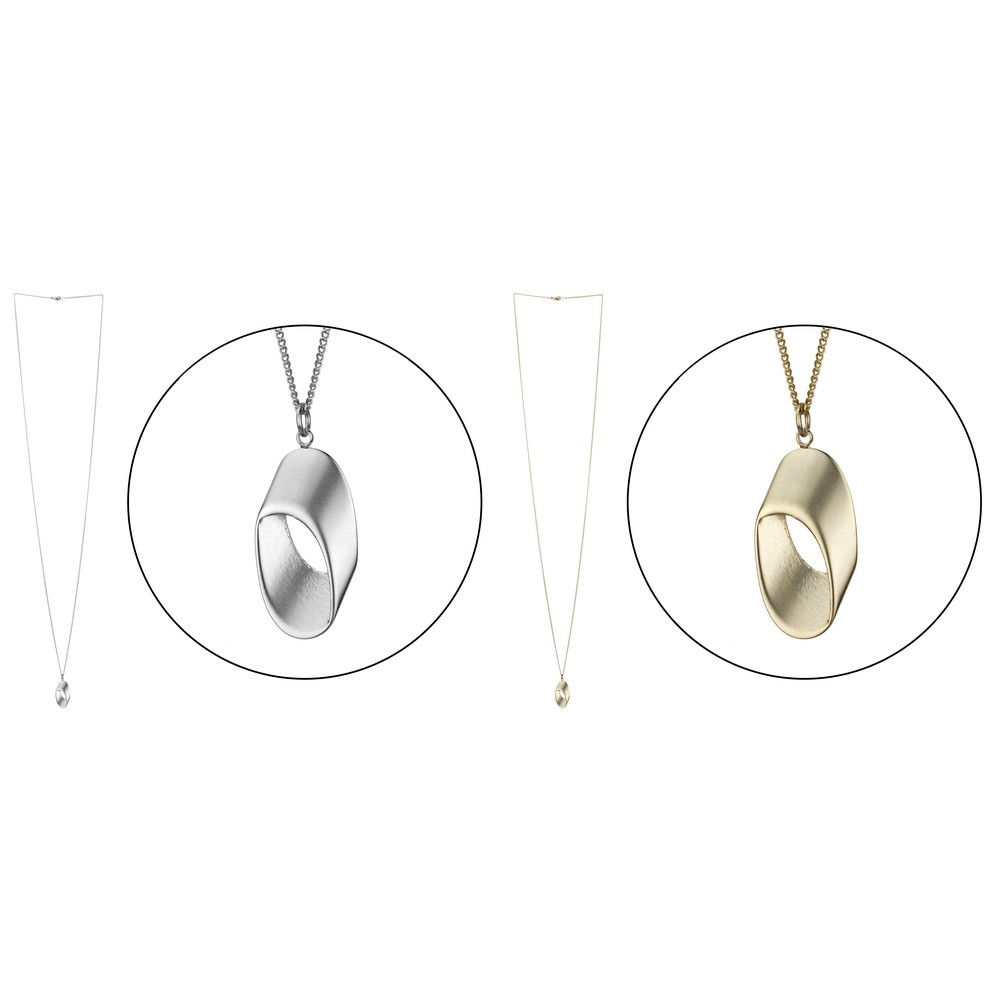 Necklace with a pendant illusion oval