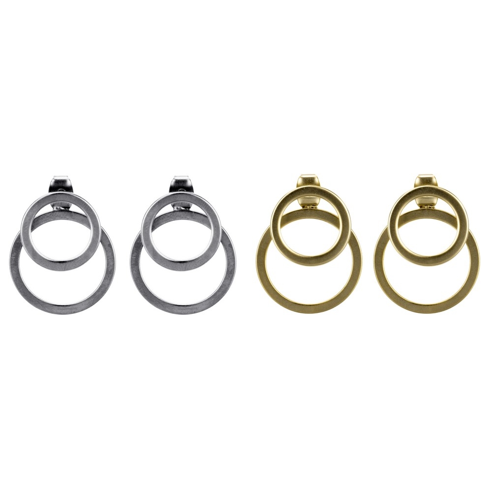 Stud & drop earring front & back circle