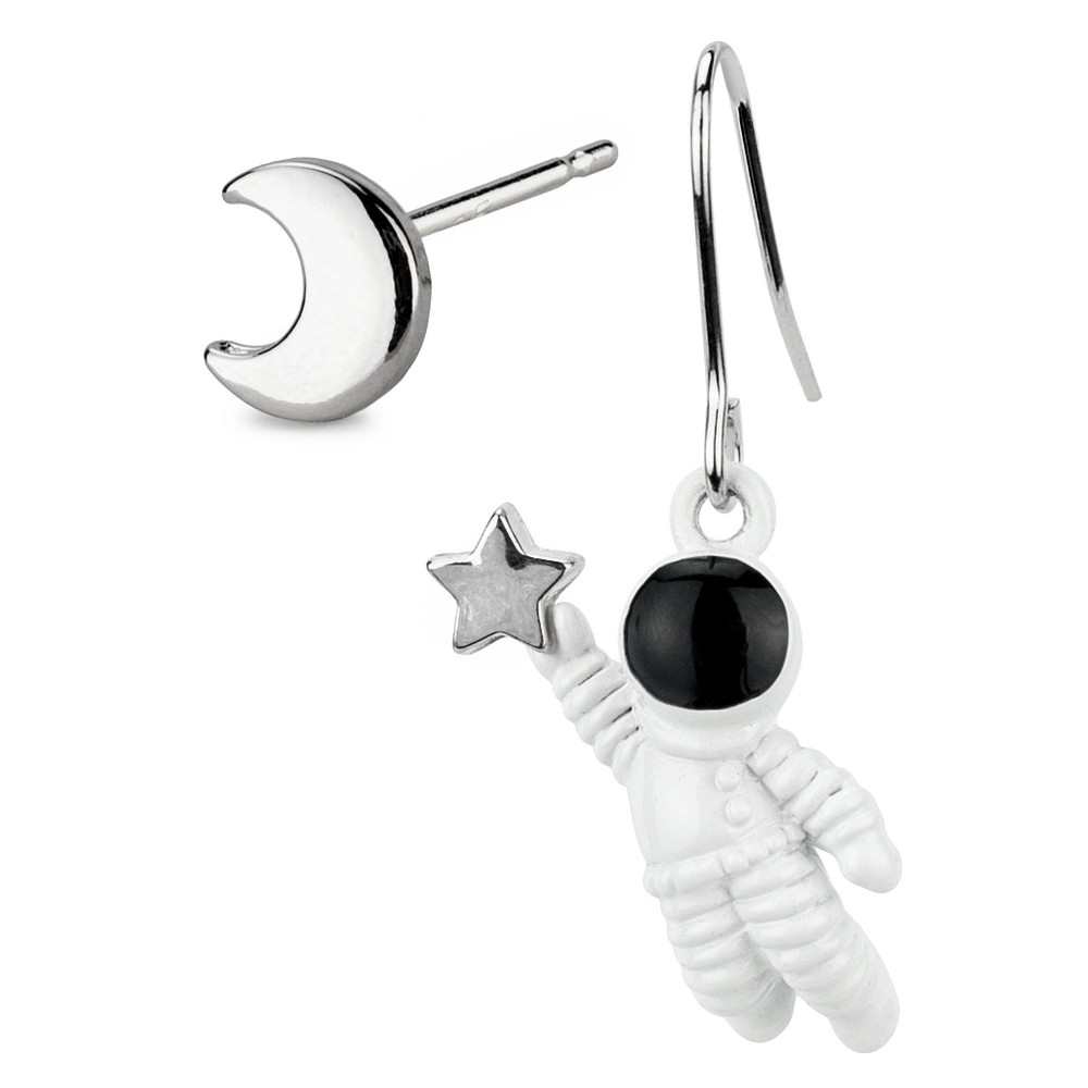 Stud & drop earring catch a star astronaut multicoloured