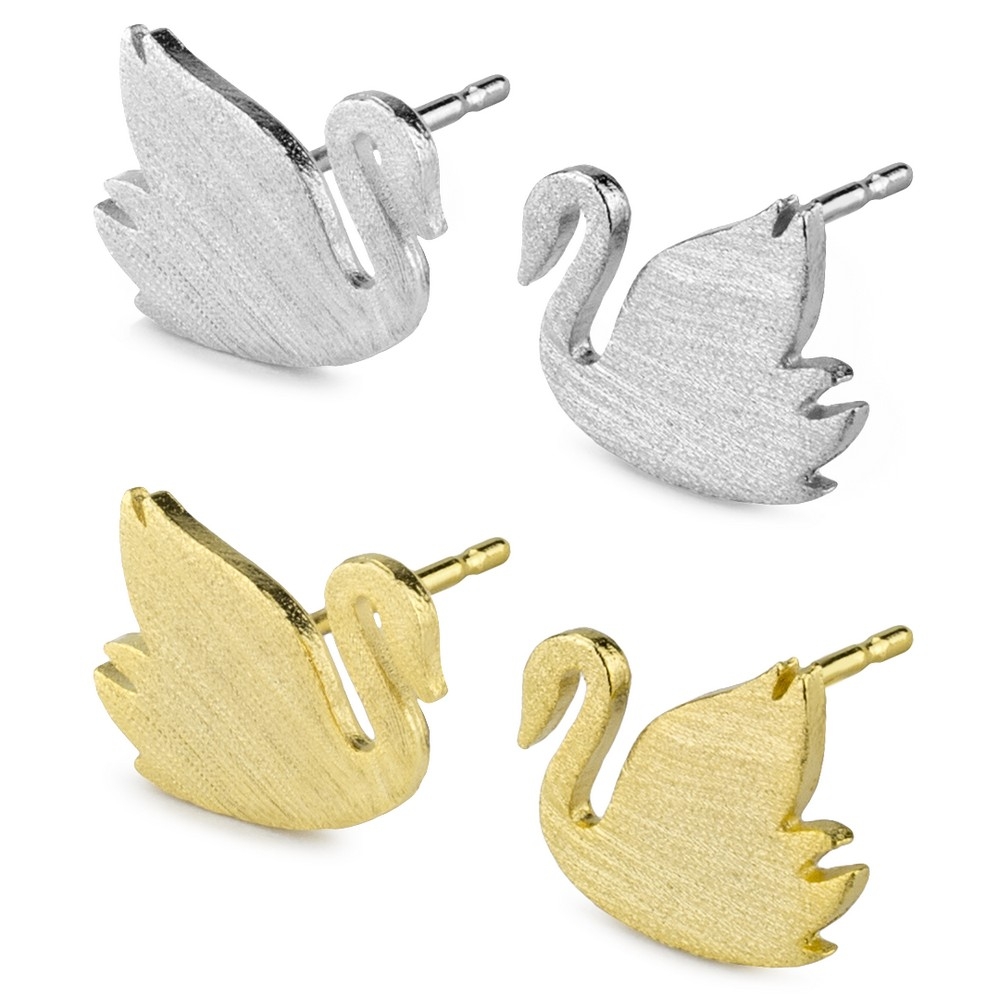 Stud earring swan