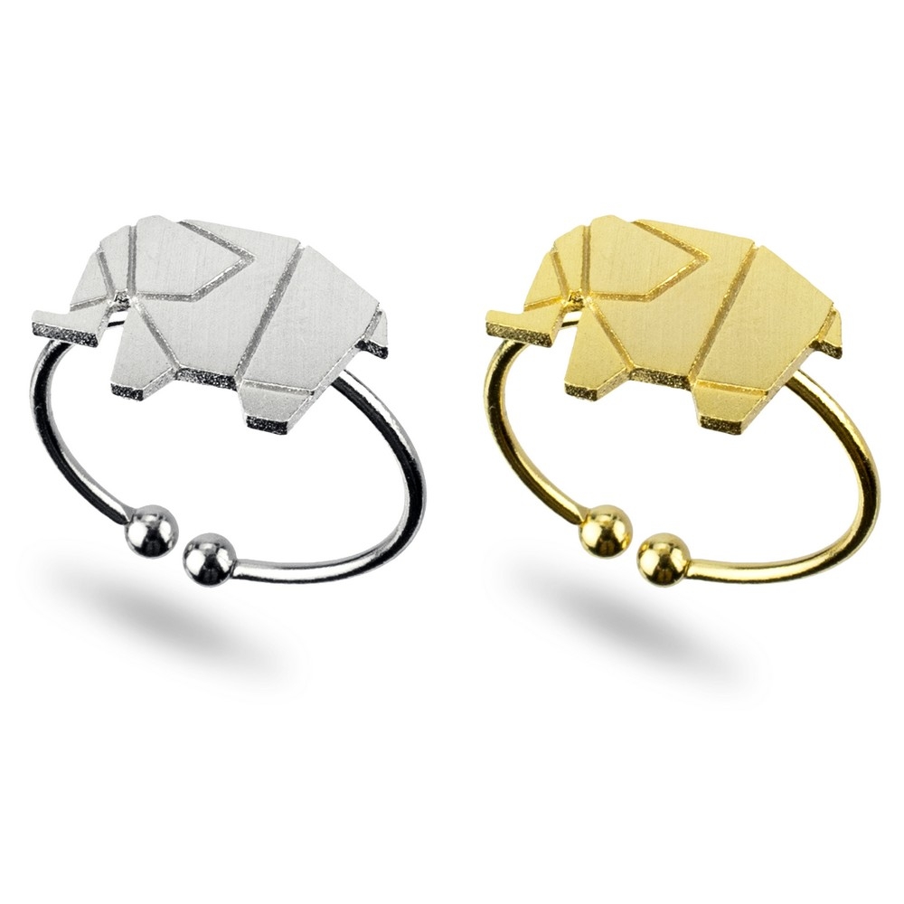 Ring matte origami elephant