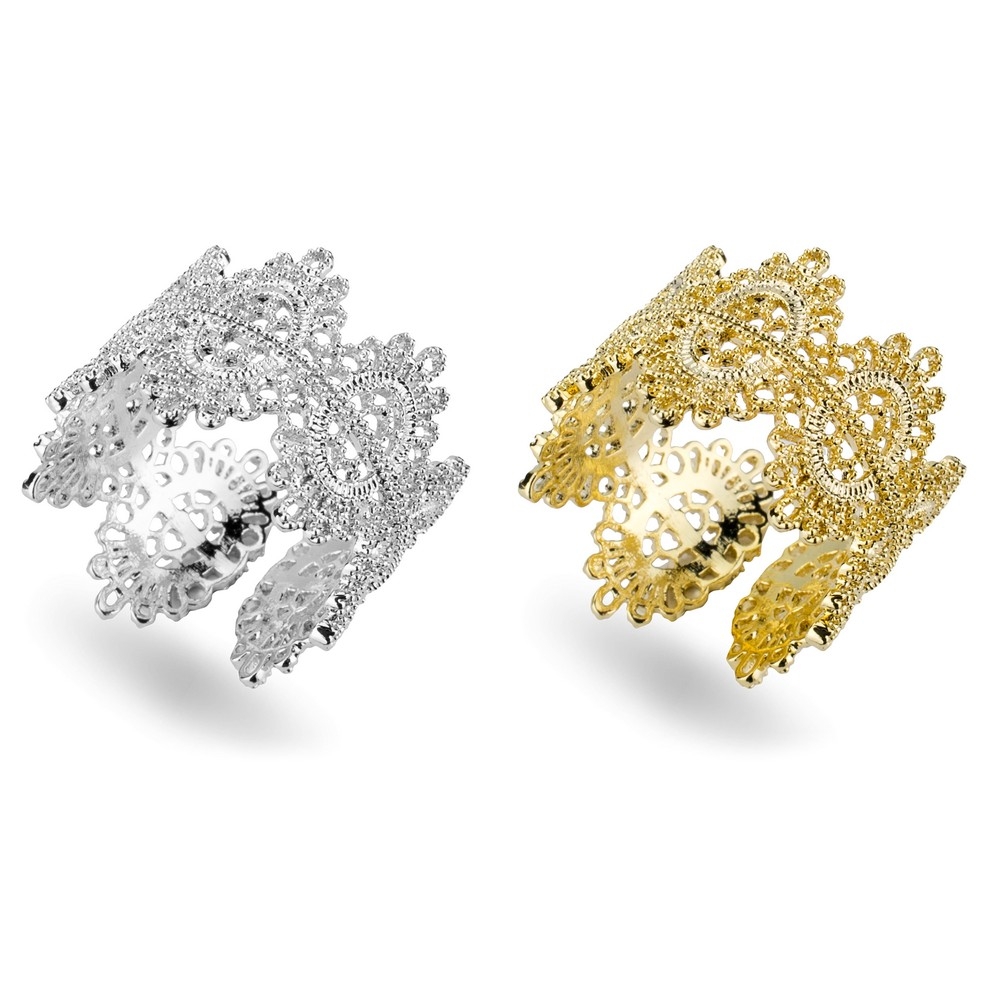 Ring elaborate crown silver & gold