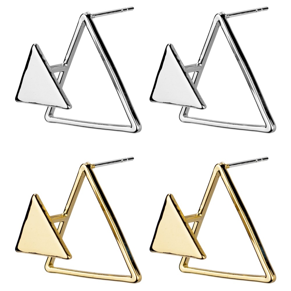 Drop earring double triangle