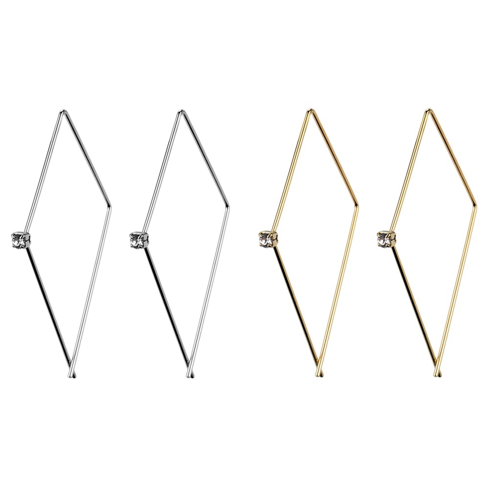 Drop earring crystal rhombus