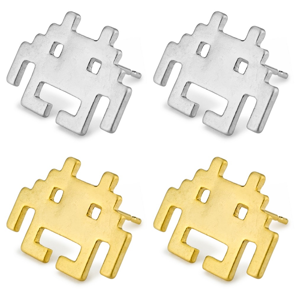 Stud earring large retro arcade game character
