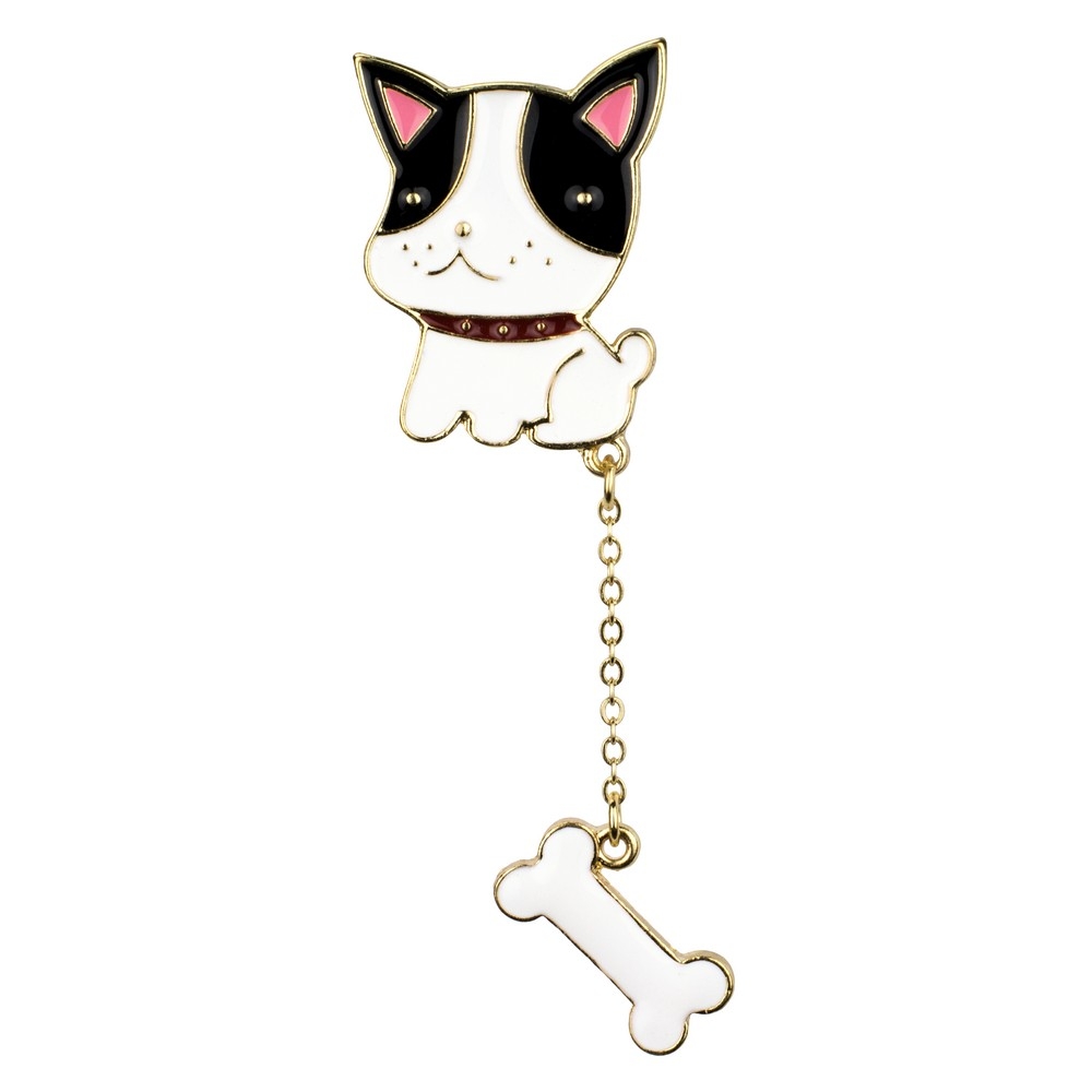 Brooch dog & bone
