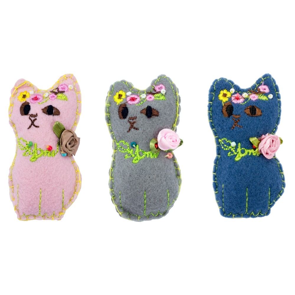 Brooch feline cat multicoloured