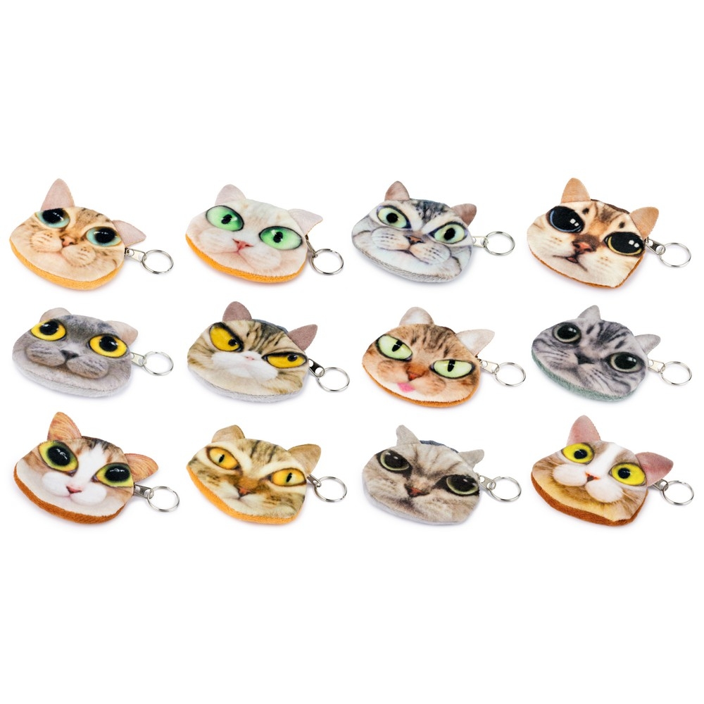 Keyring cat face mini coin purse