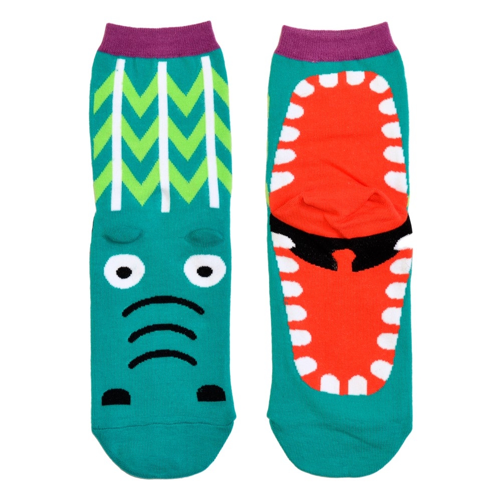 Socks cotton & spandex fairytale creatures crocodile teal