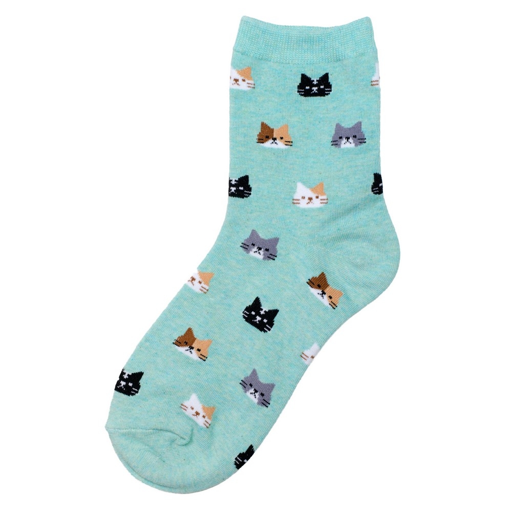 Socks cotton & spandex dream cat mint green