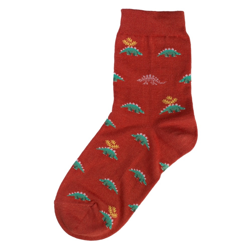 Socks cotton & spandex stegosaurus red