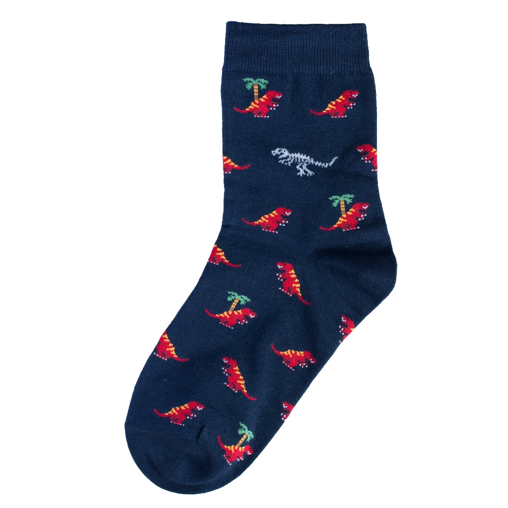 Socks cotton & spandex t-rex blue