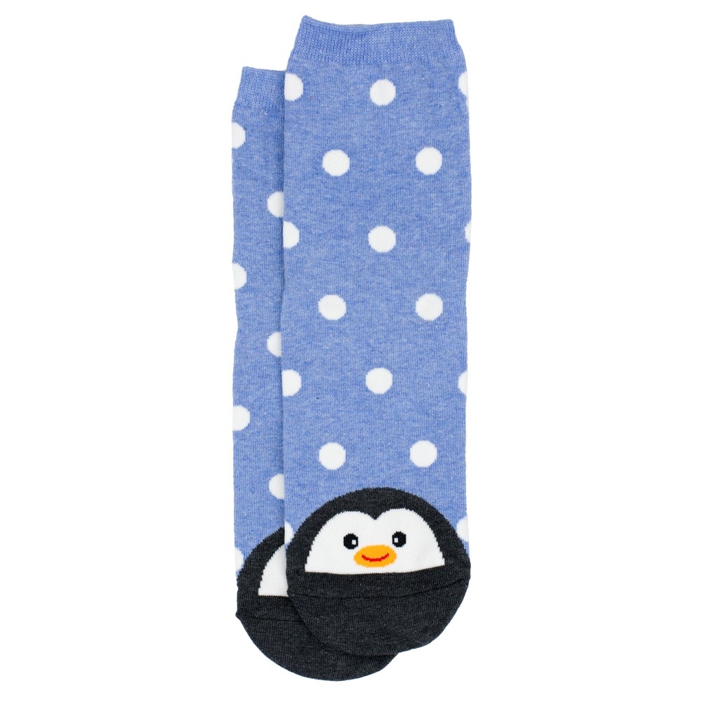Socks cotton & spandex spotty penguin blue