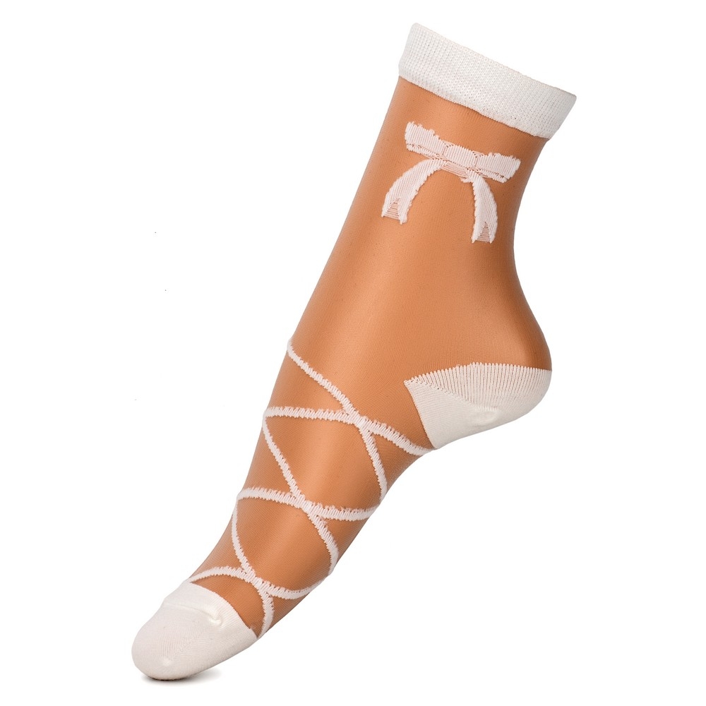 Socks spandex sheer ballet shoe white