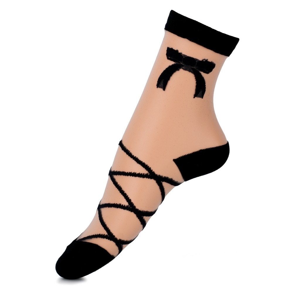 Socks spandex sheer ballet shoe black