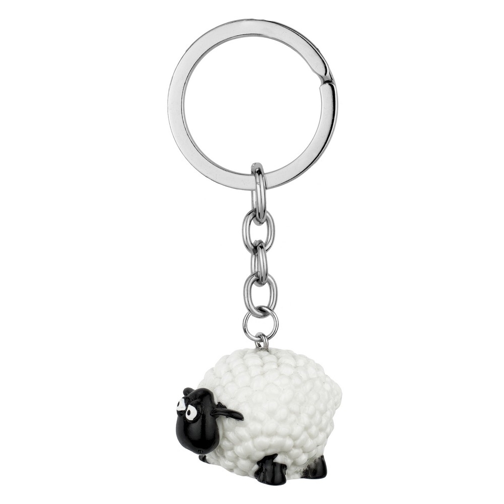 Keyring resin sheep white