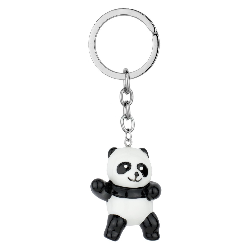 Keyring resin hello panda Black & White