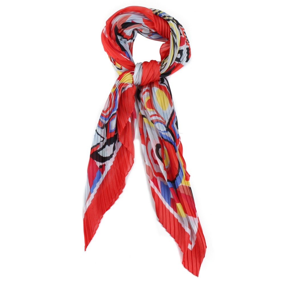 Scarf vibrant multicoloured red