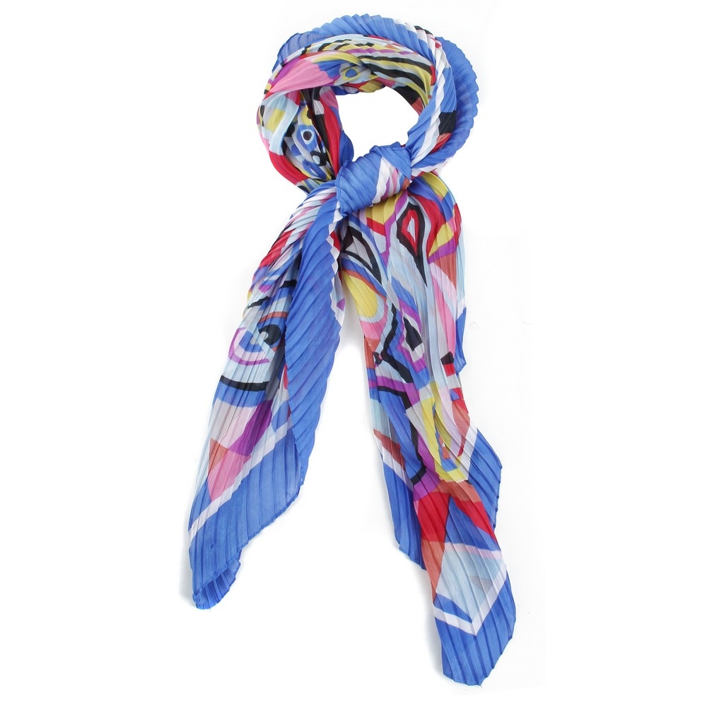 Scarf vibrant blue multicoloured