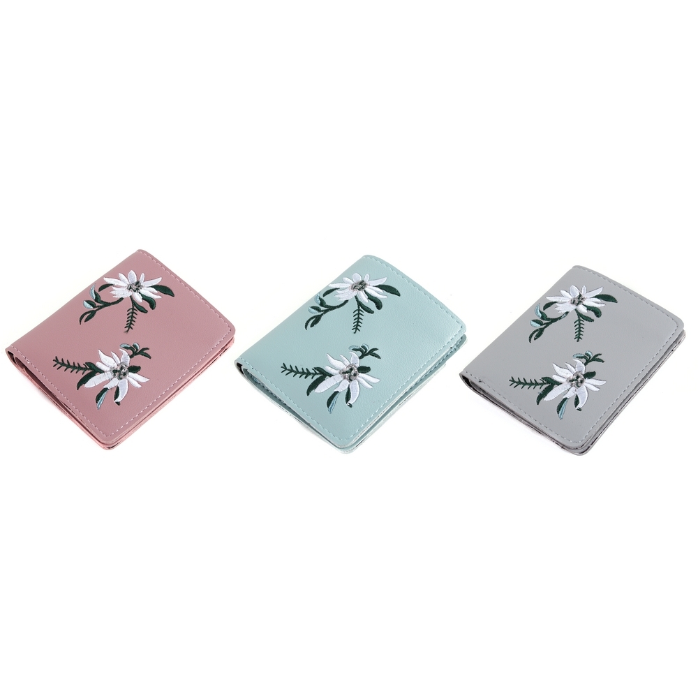 Folding wallet pastel flower