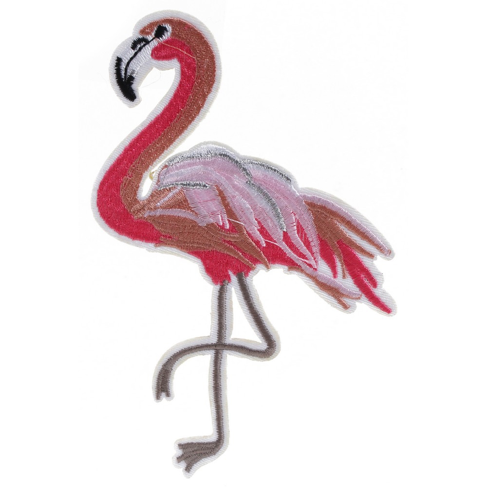 Patch cotton iron-on flamingo