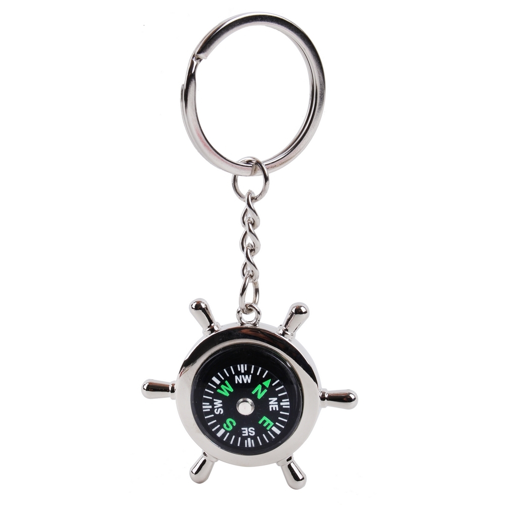 Keyring compass silver