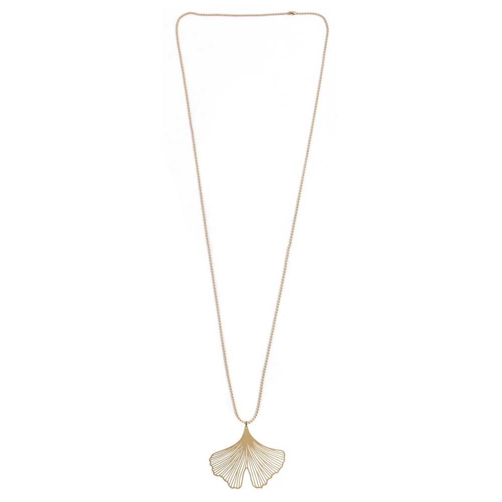 Long necklace geoform gingko