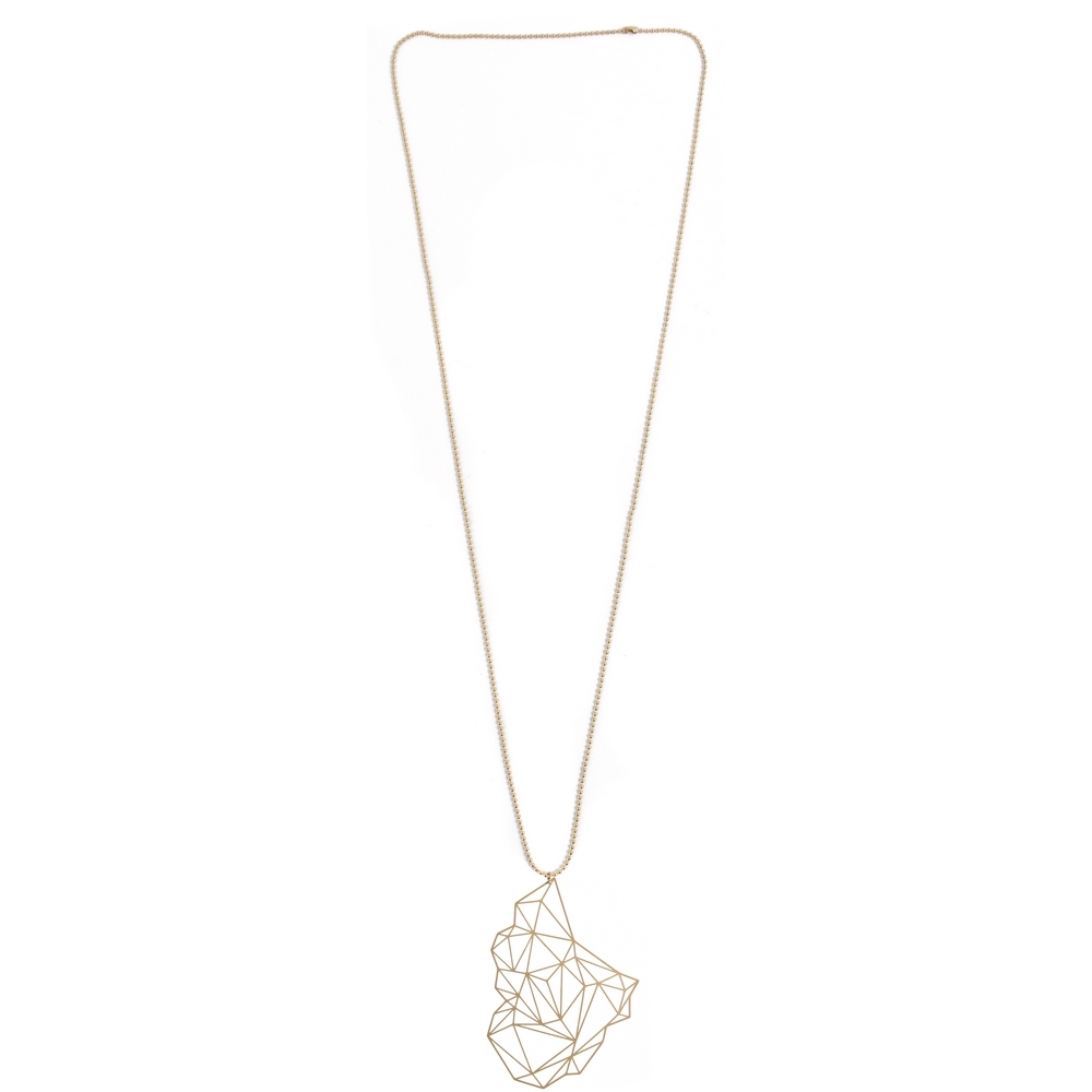 Long necklace geoform crystal matrix