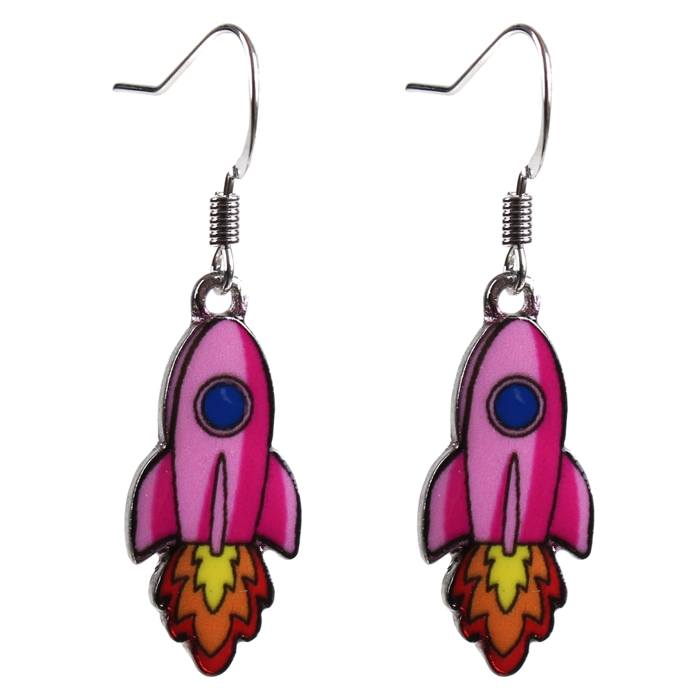 Drop earring acrylic rocket pink